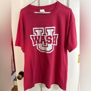 EUC HANES Wash U Washington University heathered red logo shirt